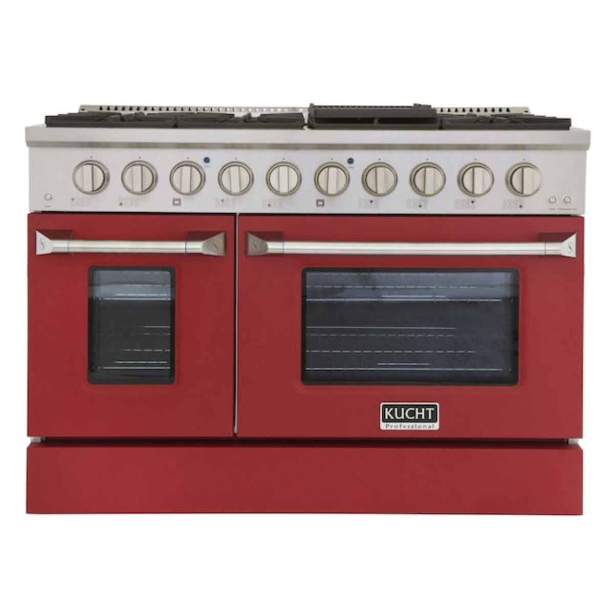 Kucht 48" Pro-Style Natural Gas Dual Fuel Range with 4 Burners in Red - KDF482-R