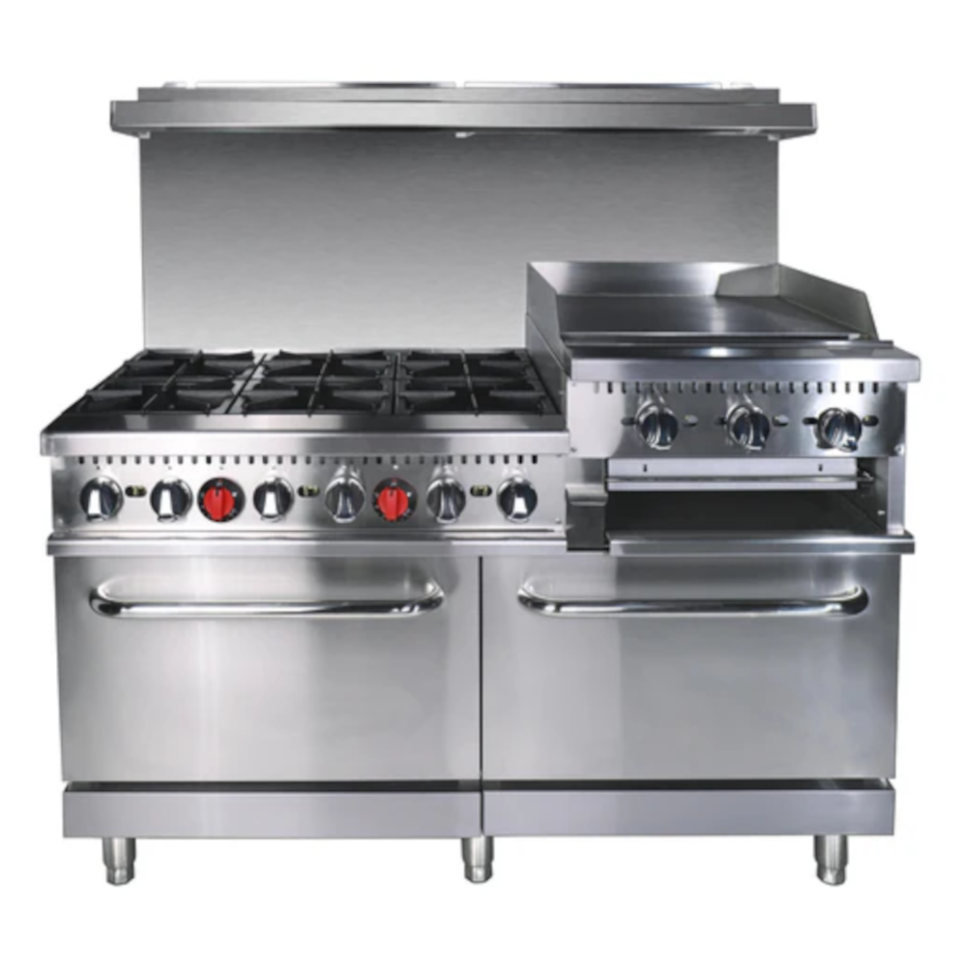 Adcraft BDGR-6024GB/NG Black Diamond Gas Range / Griddle Combo 60