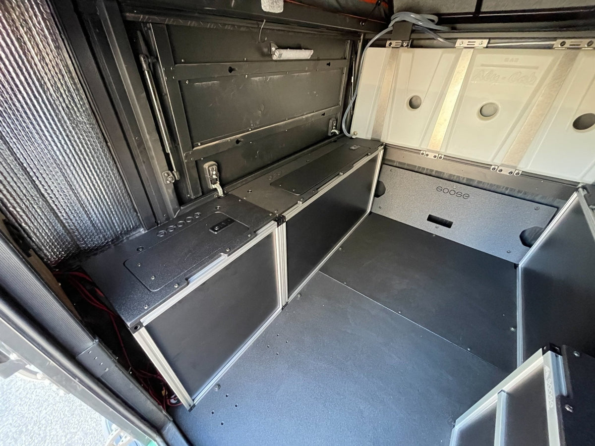 GOOSE GEAR Alu-Cab Canopy Camper V2 - Toyota Tacoma 2005-Present 2nd & 3rd Gen. - Front Utility Module - 6' Bed - 2744-GGR-SH
