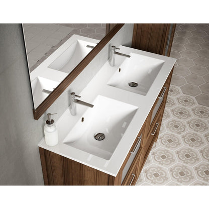 Lucena Bath 48" DÃ©cor Tirador Double Floating Vanity in White, Black, Gray or White and Silver. - Backyard Provider