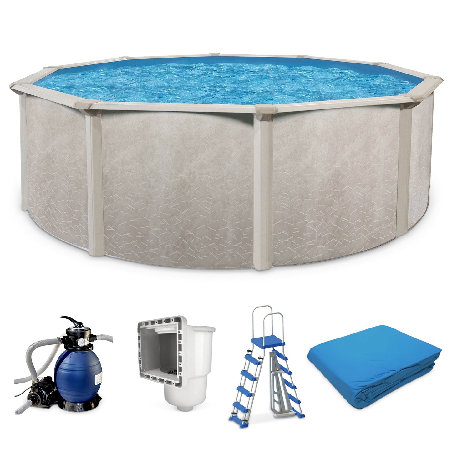 Aquarian Phoenix 15ft x 52in Above Ground Swimming Pool Kit & Pump & Ladder Kit - 108751