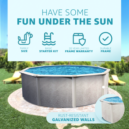 Aquarian Phoenix 15ft x 52in Above Ground Swimming Pool Kit & Pump & Ladder Kit - 108751