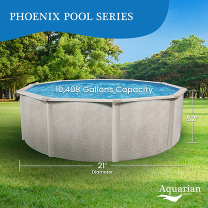 Aquarian Phoenix 21 Ft x 52 In Above Ground Pool w/ Pump, Ladder, & Accessories - 108863