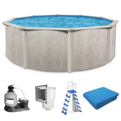 Aquarian Phoenix 24'x52" Round Above Ground Pool w/ Pump, Ladder, Liner, Skimmer - 109175