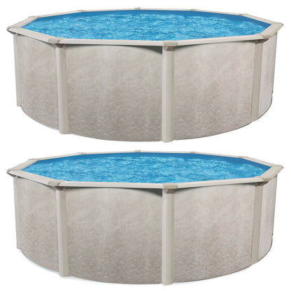 Aquarian Phoenix 24' x 52" Round Steel Frame Above Ground Swimming Pool (2 Pack) - 112974