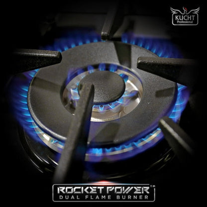 Kucht 36" Pro-Style Propane Gas Dual Fuel Range in Black with Gold Accents, KDF362/LP-K-GOLD - KDF362/LP-K-GOLD
