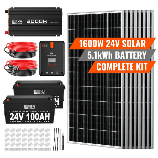 1600 Watt 24V Complete Solar Kit - Backyard Provider