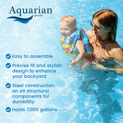 Aquarian Phoenix 21' x 52" Steel Frame Above Ground Swimming Pool Kit with Pump - 75181