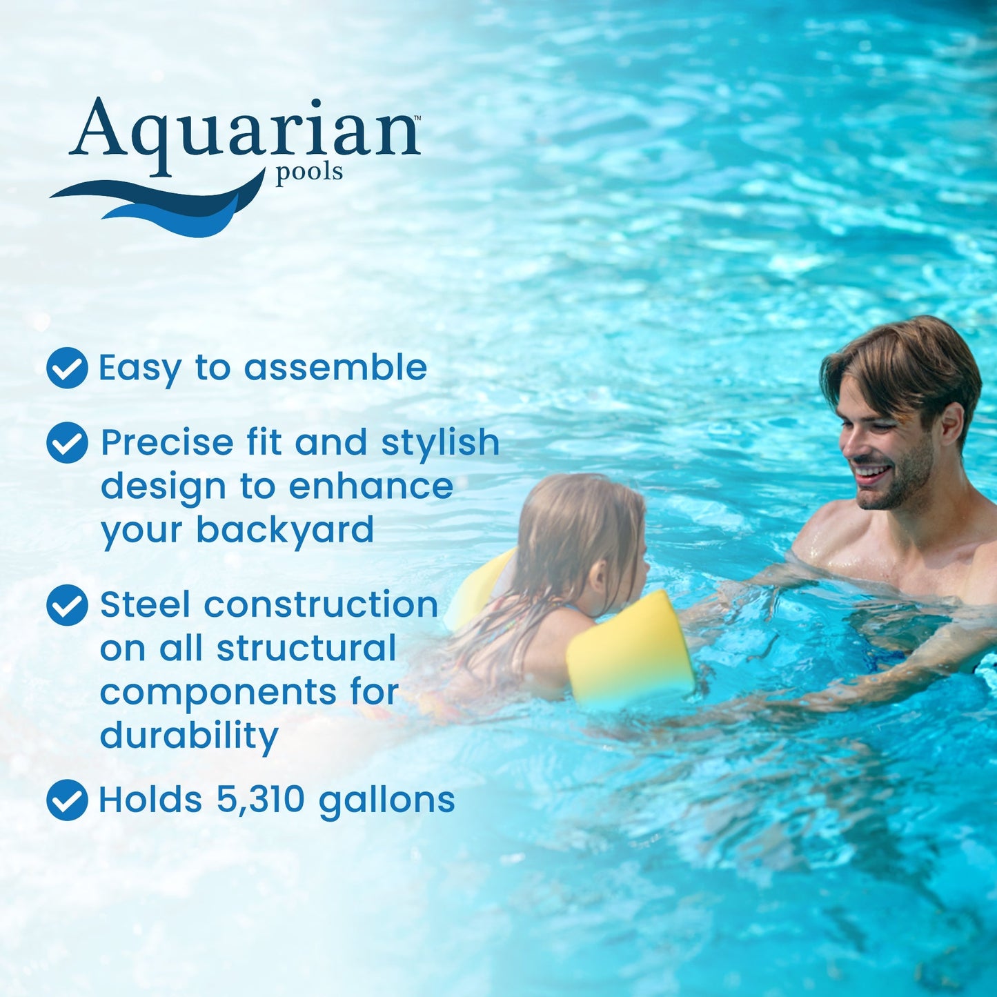 Aquarian Phoenix 15ft x 52in Above Ground Swimming Pool Kit & Pump & Ladder Kit - 108751