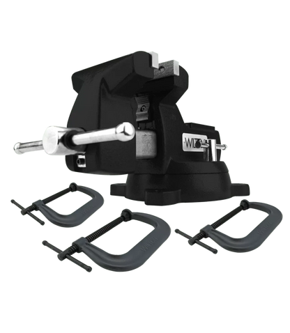 WILTON Holding Strong Kit, Black 746 Mechanic's Vise, & 3 PC. 400 Series C-Clamp Set - WL9-21500K