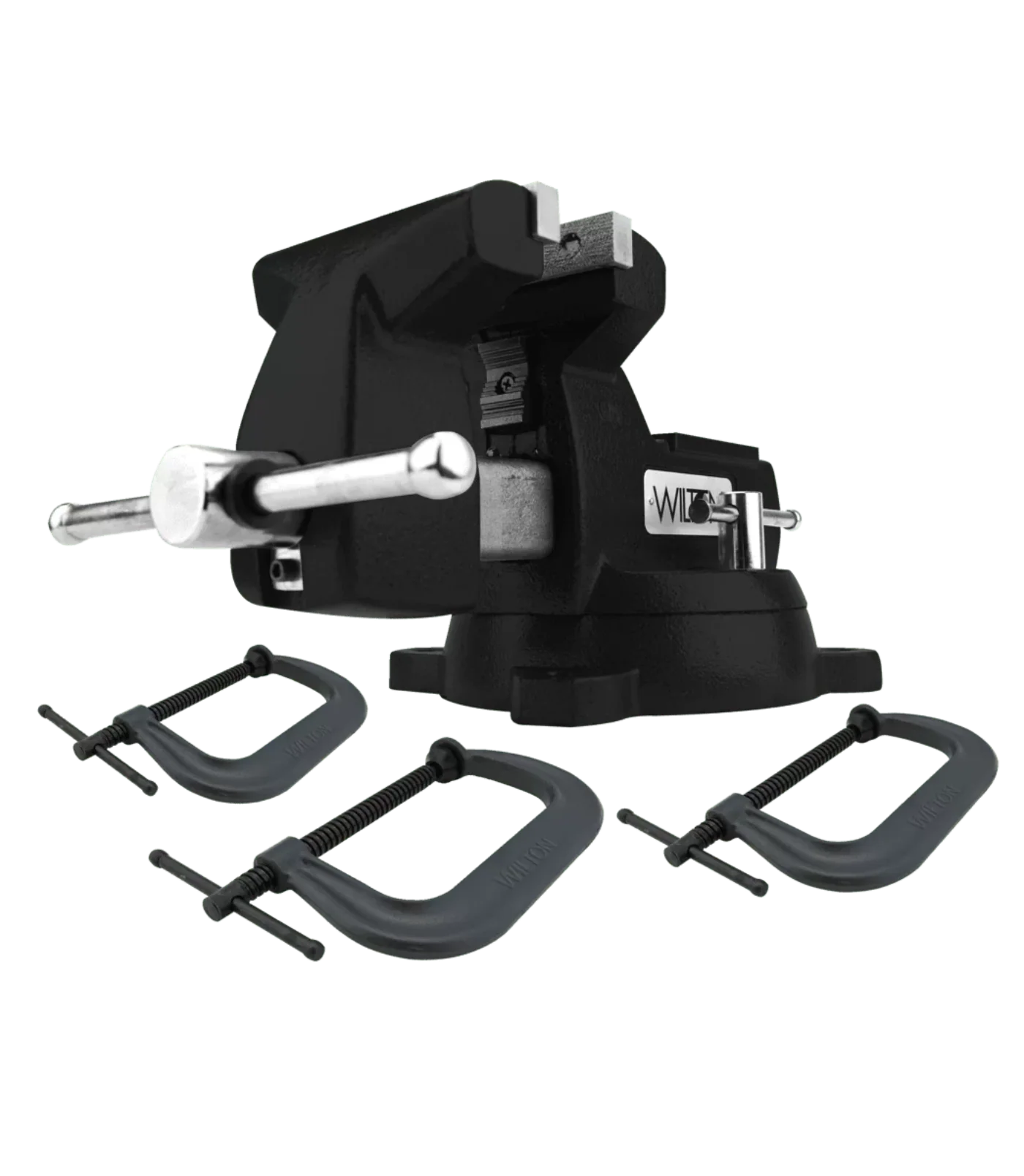 WILTON Holding Strong Kit, Black 746 Mechanic's Vise, & 3 PC. 400 Series C-Clamp Set - WL9-21500K