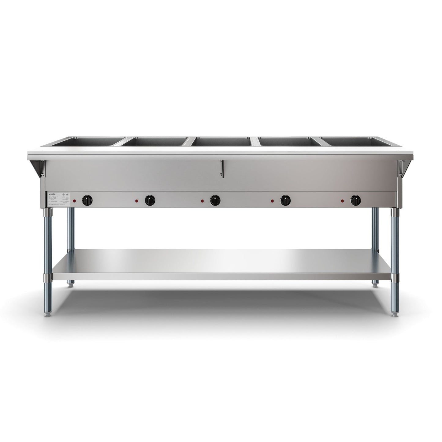 KOOLMORE Five Pan Open Well Electric Steam Table with Undershelf, 240V,. - KMOWS5