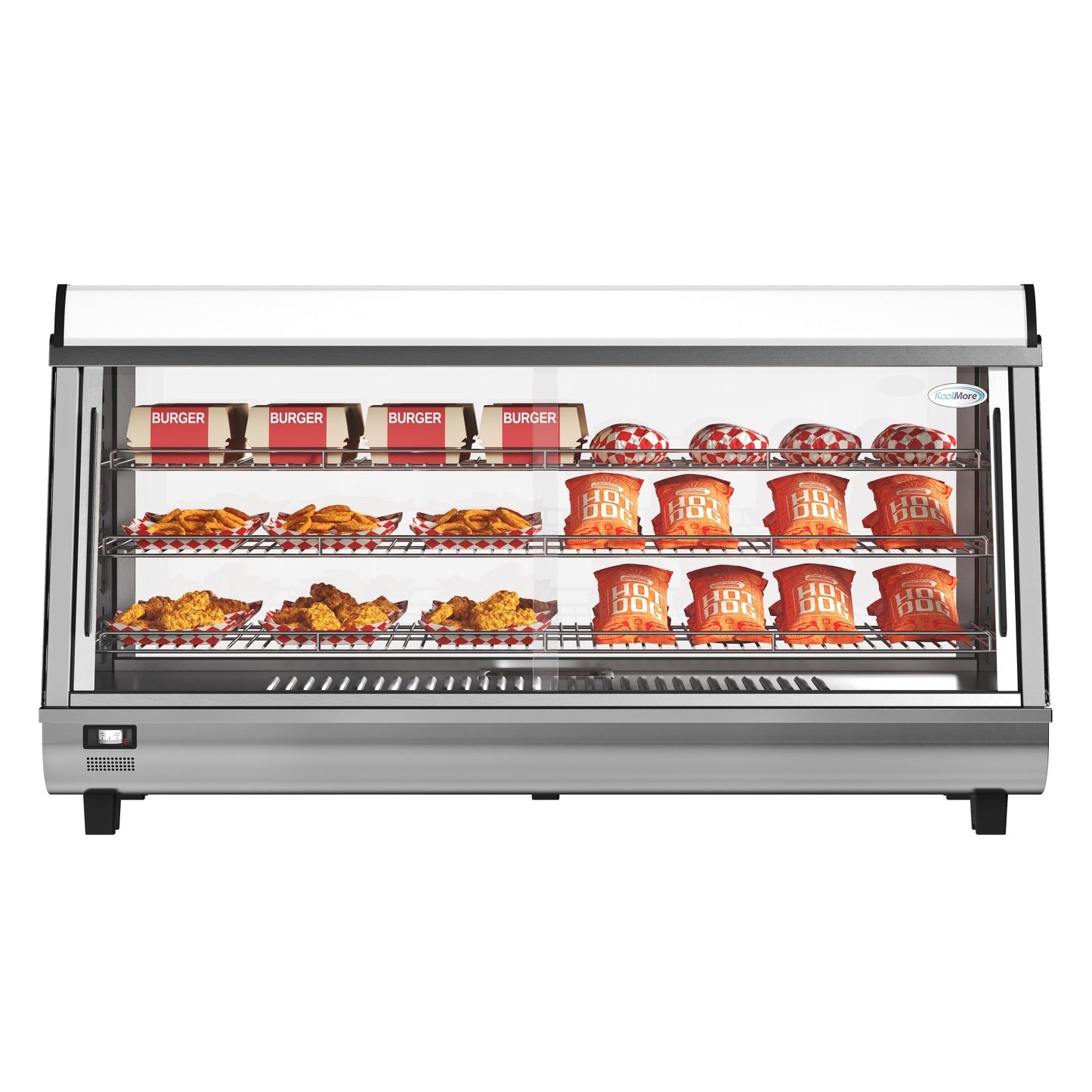 KOOLMORE 48 in. Glass Countertop Display Warmer, 6.5 cu. ft. in Stainless Steel  - HDC6CSS