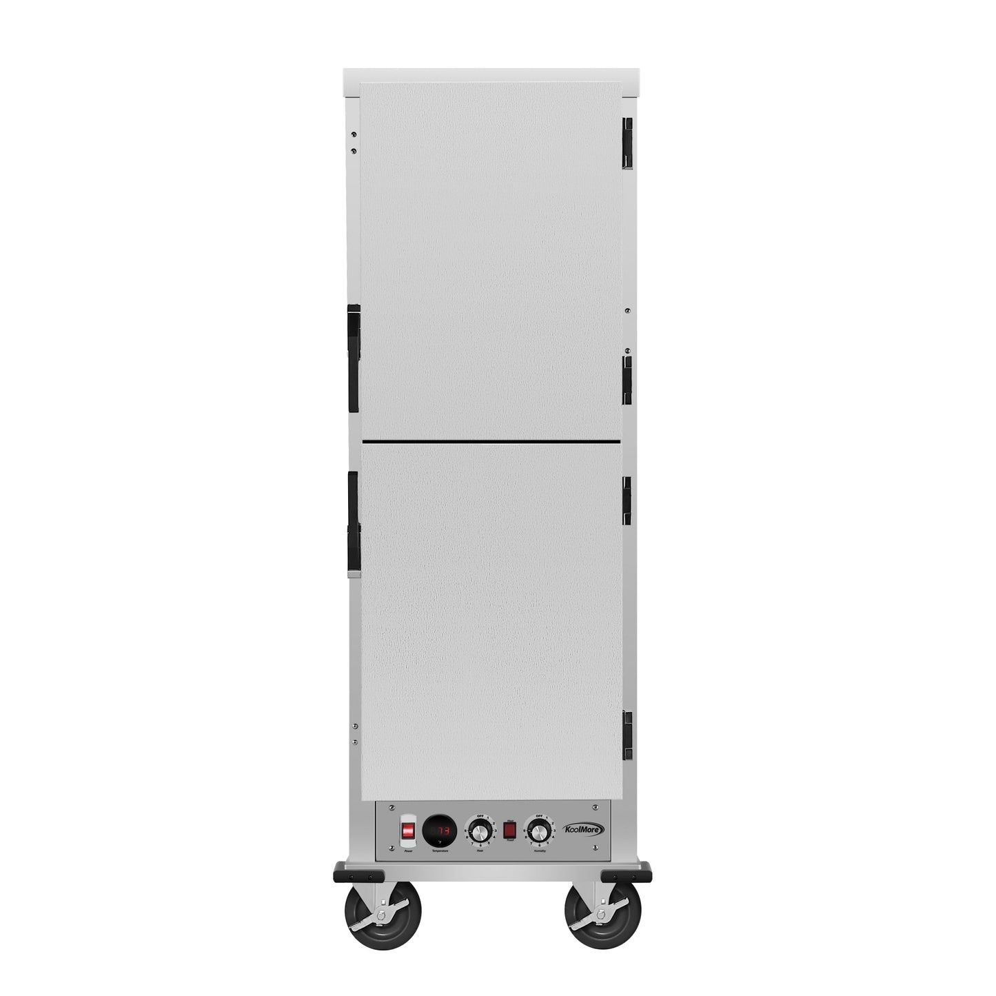 KOOLMORE 33 in. Commercial Insulated Heated Holding/Proofing Cabinet with Wire Racks and Solid Dutch Doors in with 16-Pan Capacity Silver - KMCHP36WIDD