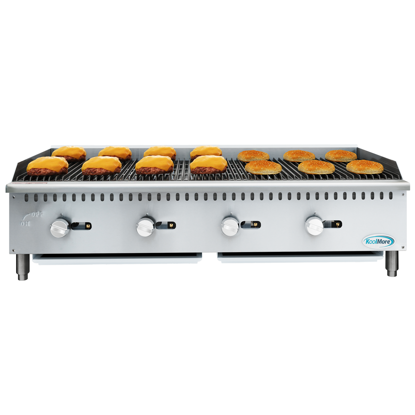 KOOLMORE 36 in. Commercial 3-Burner Natural Gas Charbroiler with 90,000 BTU in Stainless-Steel - KMGCB336M