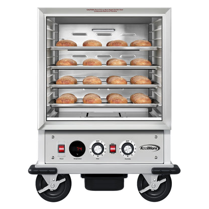 KOOLMORE 33 in. Commercial Non-Insulated Half Size Heated Holding/Proofing Cabinet with Glass Door and 11-Pan Capacity in Silver - KMCHP12SNGL