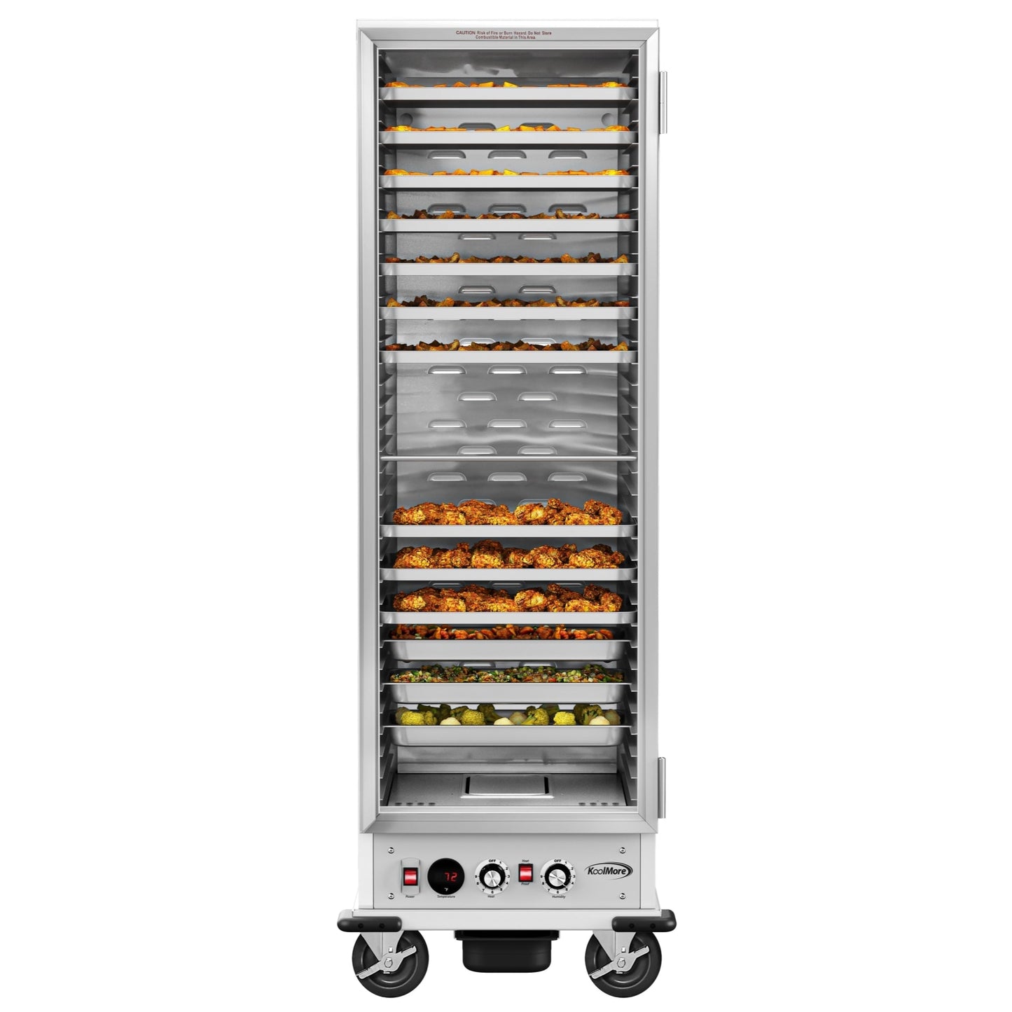 KOOLMORE 33 in. Commercial Insulated Heated Holding/Proofing Cabinet with Glass Door and 35-Pan Capacity in Silver - KMCHP36SIGL