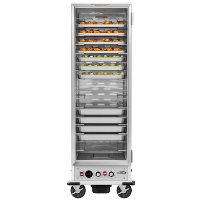 KOOLMORE 33 in. Commercial Non-Insulated Heated Holding/Proofing Cabinet with Glass Door and Wire Racks in Silver - KMCHP36WNGL