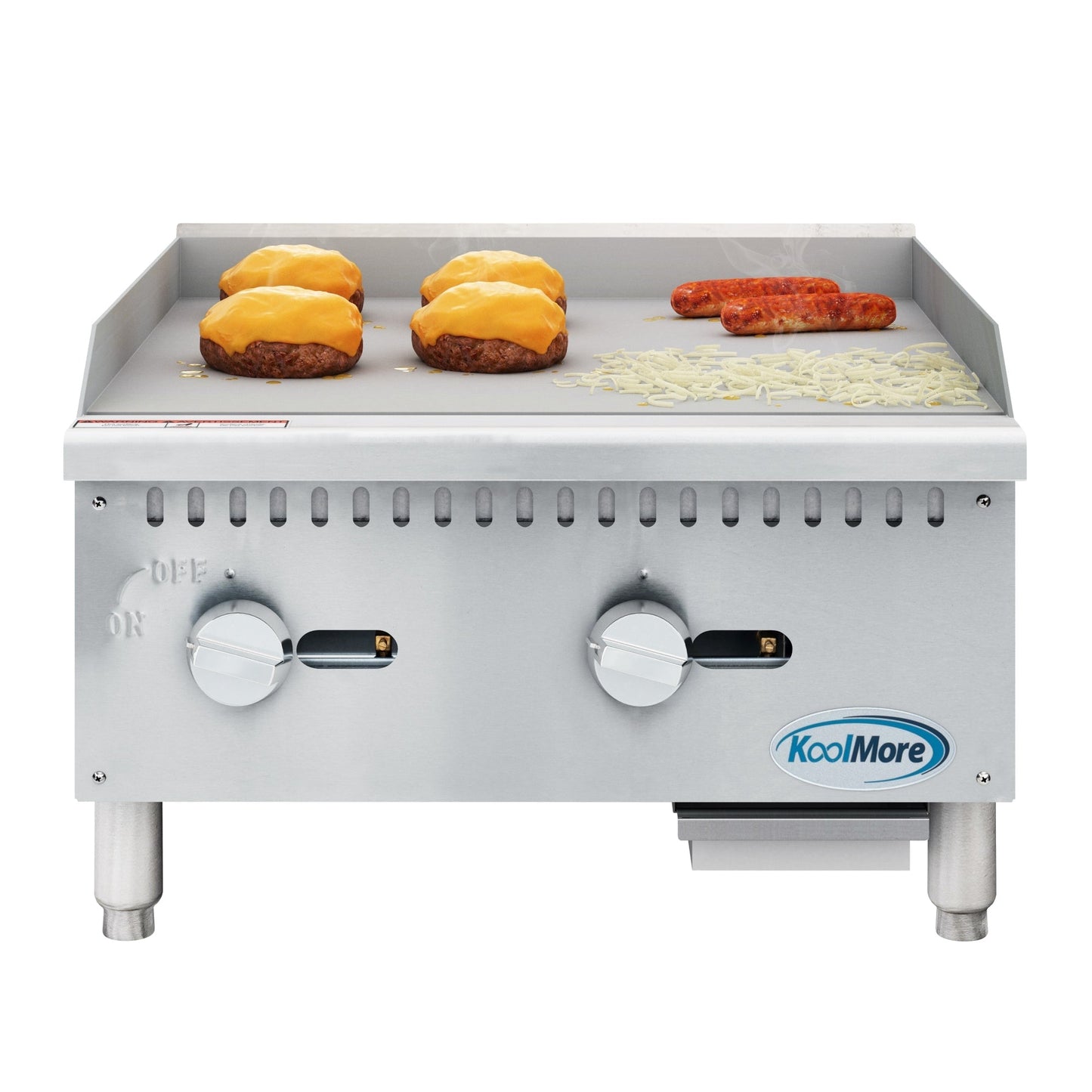 KOOLMORE 24 in. Natural Gas 2-Burner Griddle with 60,000 BTU in Stainless-Steel - KMGG224M