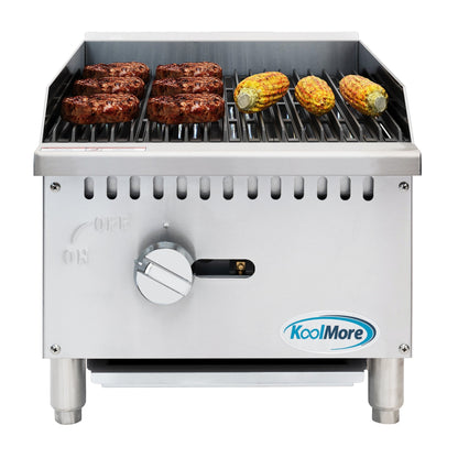 KOOLMORE 16 in. Commercial 1-Burner Natural Gas Charbroiler with 30,000 BTU in Stainless-Steel  - KMGCB118M