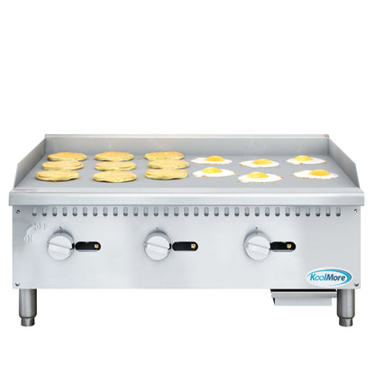 KOOLMORE 36 in. Natural Gas 3-Burner Griddle with 90,000 BTU in Stainless-Steel - KMGG336M