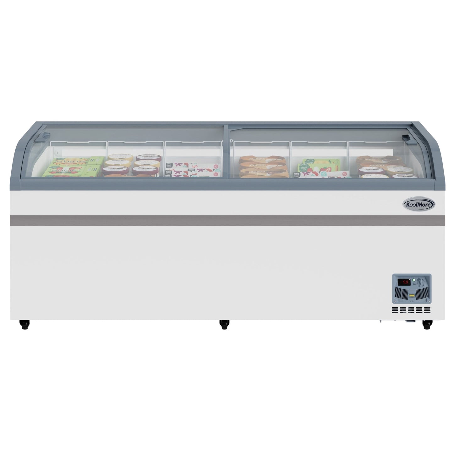 KOOLMORE 78 Inch Manual Defrost Island Chest Freezer 19 cu. ft. Capacity in White - KMISCF78MD