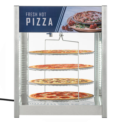 KOOLMORE 24 in. Commercial Pizza Display Warmer for 18 in. Pies with 4 Rotating Racks in Stainless-Steel - KMHPD418