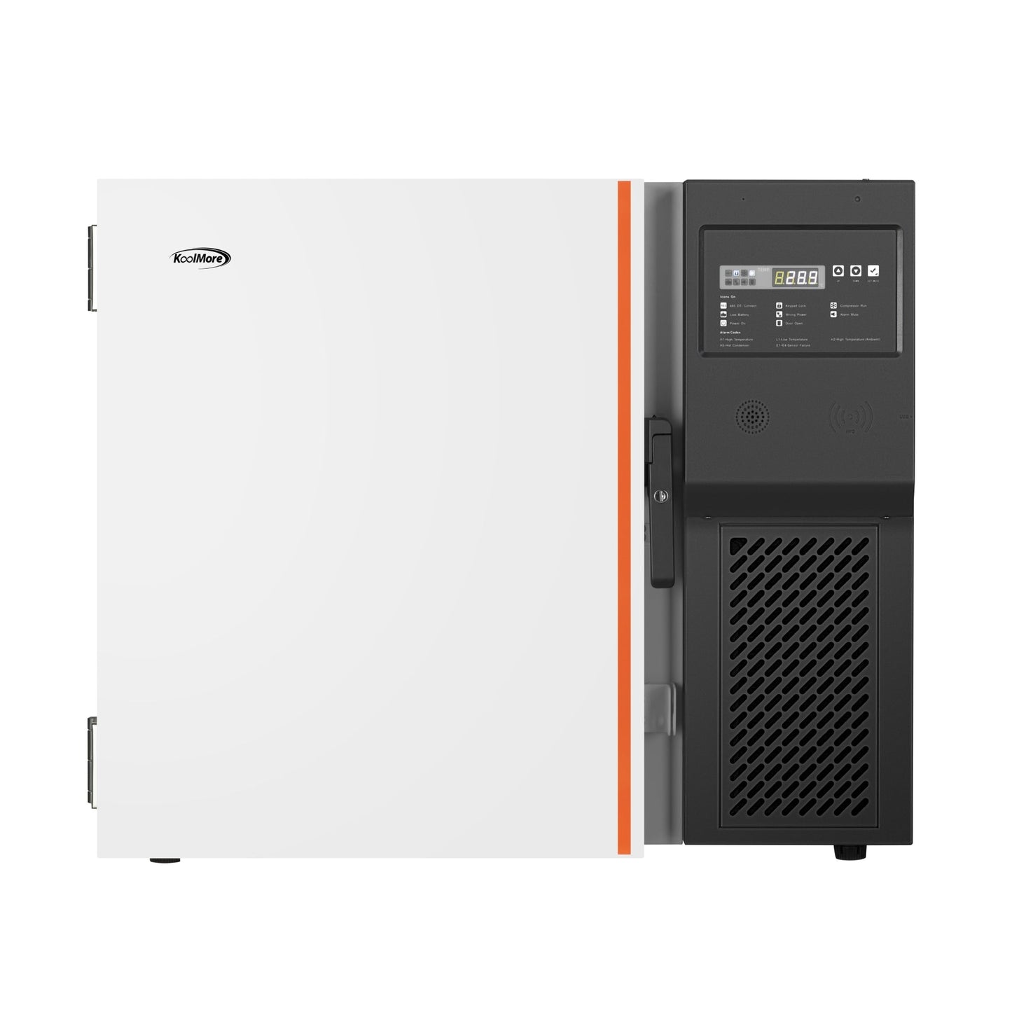 KOOLMORE 37 in. -86 C Undercounter Ultra Low Temp Stackable Medical Freezer with Multi Level Emergency Alarms, LED Display and 9,000 2ml Vial / 4 cu. ft. Storage Capacity in White  - KM-PHF-4CUL