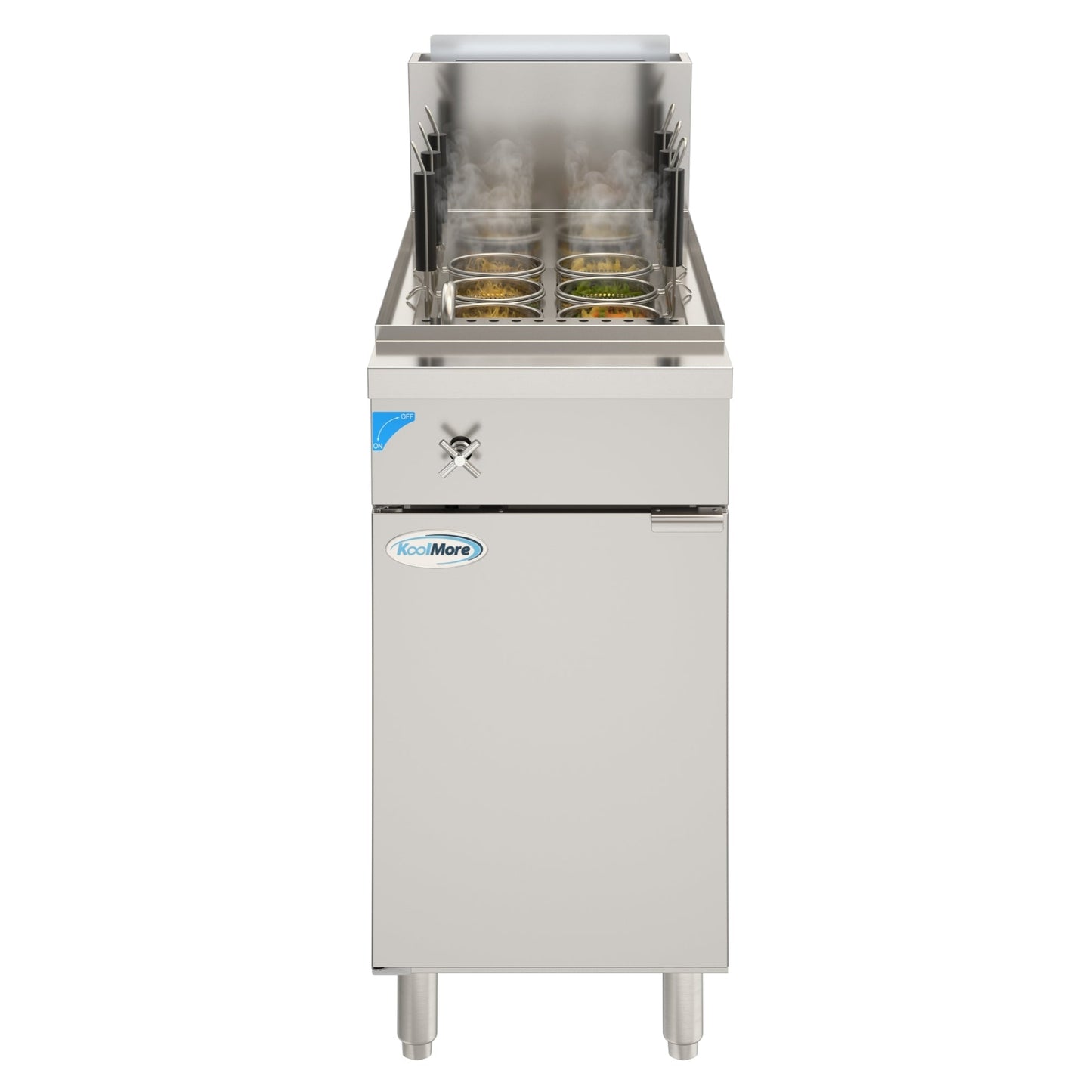 KOOLMORE Commercial 11 Gallon Natural Gas Stainless Steel Pasta Cooker With 6 Baskets, 70,000 BTU - KMPC6NG