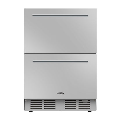 KOOLMORE 24 in.  Built-in Two-Drawer Refrigerator in Stainless-Steel  - KMOKSRD2