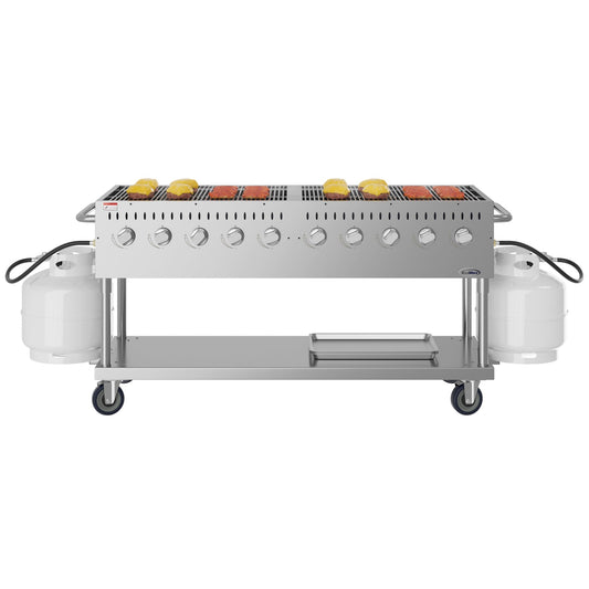 KOOLMORE 60 in. Commercial Mobile Outdoor Propane Gas Grill, ETL Listed in Stainless-Steel  - KMCGM60
