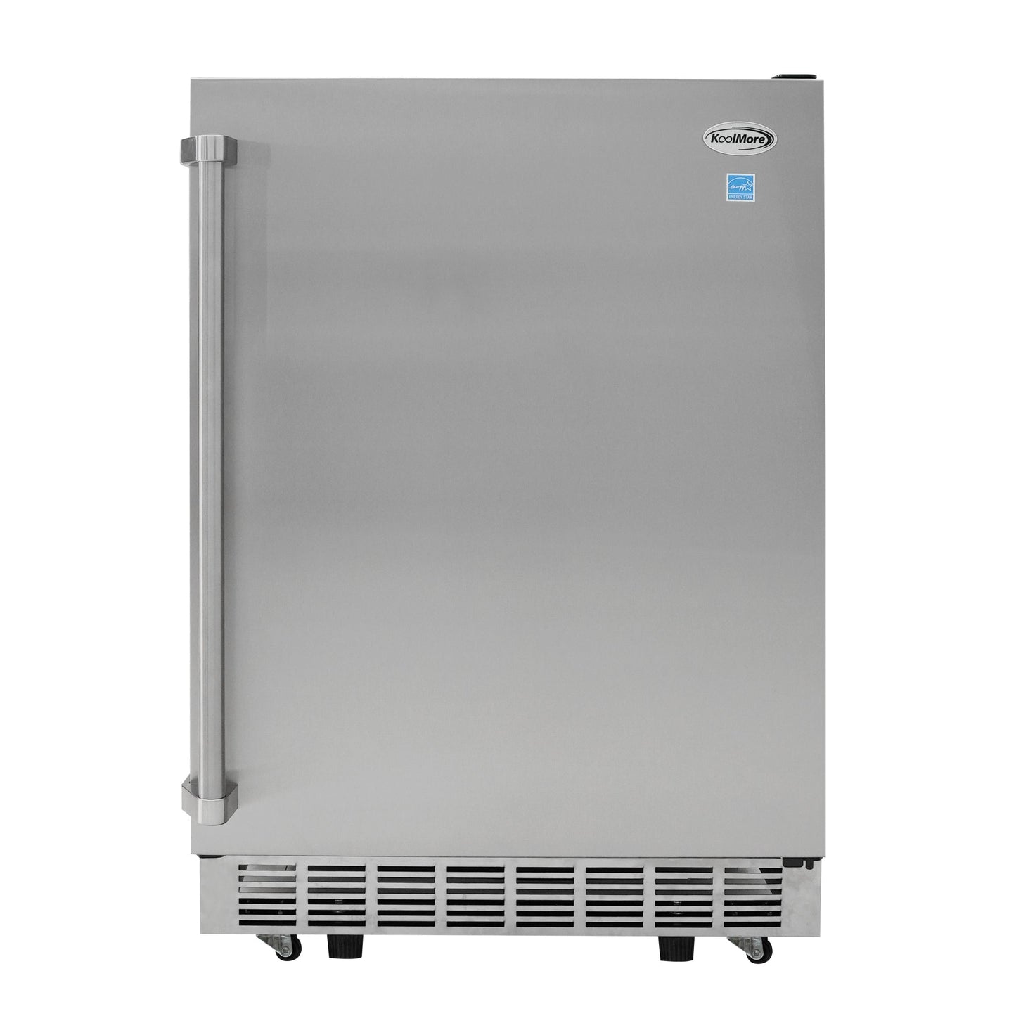KOOLMORE 24" Outdoor Stainless Steel Refrigerator 5.5 Cubic Foot Capacity with Automatic defrost, Blue LED lighting and IPX4 Rating - KMOKSOFRC58SS