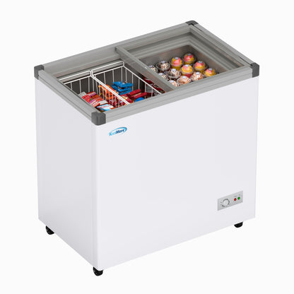 KOOLMORE 33 in. Flat Top Ice Cream Display Freezer, 7 cu. ft. Capacity in White - KMICD7C