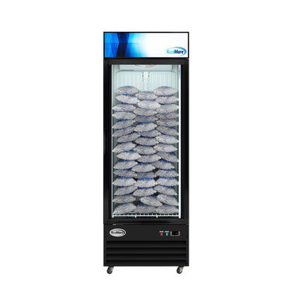KOOLMORE 31 in. 25 cu. ft. Commercial Indoor Glass-Door Ice Merchandiser Freezer in Black  - KMIM311GD