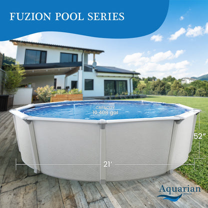 Aquarian Fuzion 21' x 52" Above Ground Swimming Pool w/Pump, Ladder & Equipment - 182594
