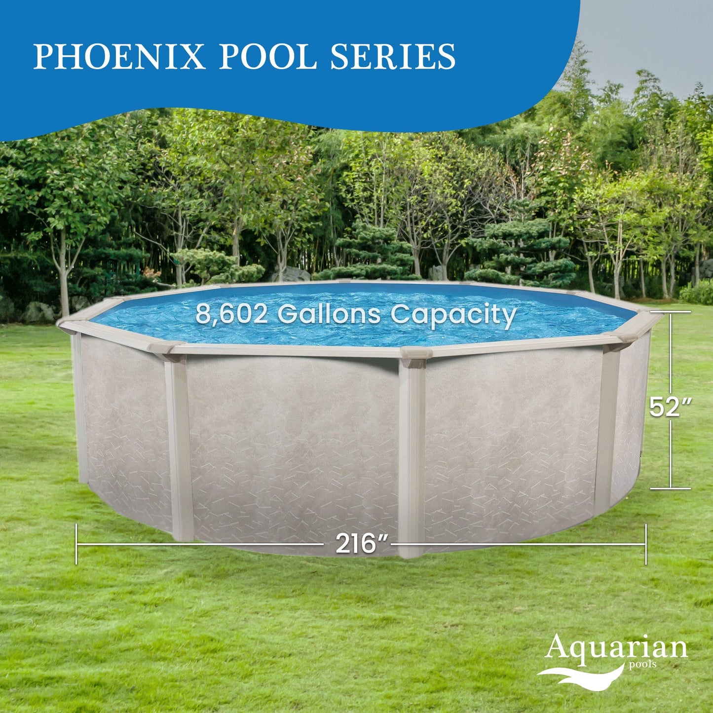 Aquarian Phoenix 18'x52" Round Steel Frame Above Ground Swimming Pool w/o Liner - 97217