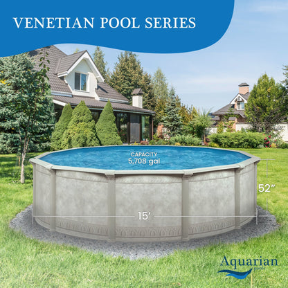 Aquarian 15'x52" Round Frame Above Ground Swimming Pool without Liner(For Parts) - 256777