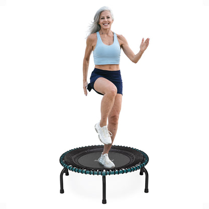 Disc-O-Bed JumpSport 350 Pro Fitness 39 Inch Cardio Workout Indoor Trampoline, Teal/Black - 318126
