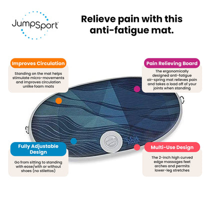 Disc-O-Bed JumpSport 350 Fitness 39" Trampoline Bundled with Wurf Board Anti-Fatigue Mat - 411414