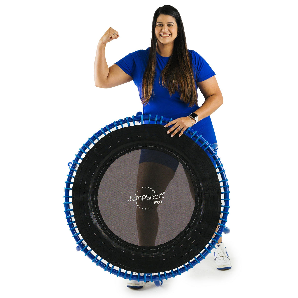 Disc-O-Bed JumpSport 350 PRO Fitness Trampoline, Cardio Workout Equipment, 39 Inch, Blue - 415464