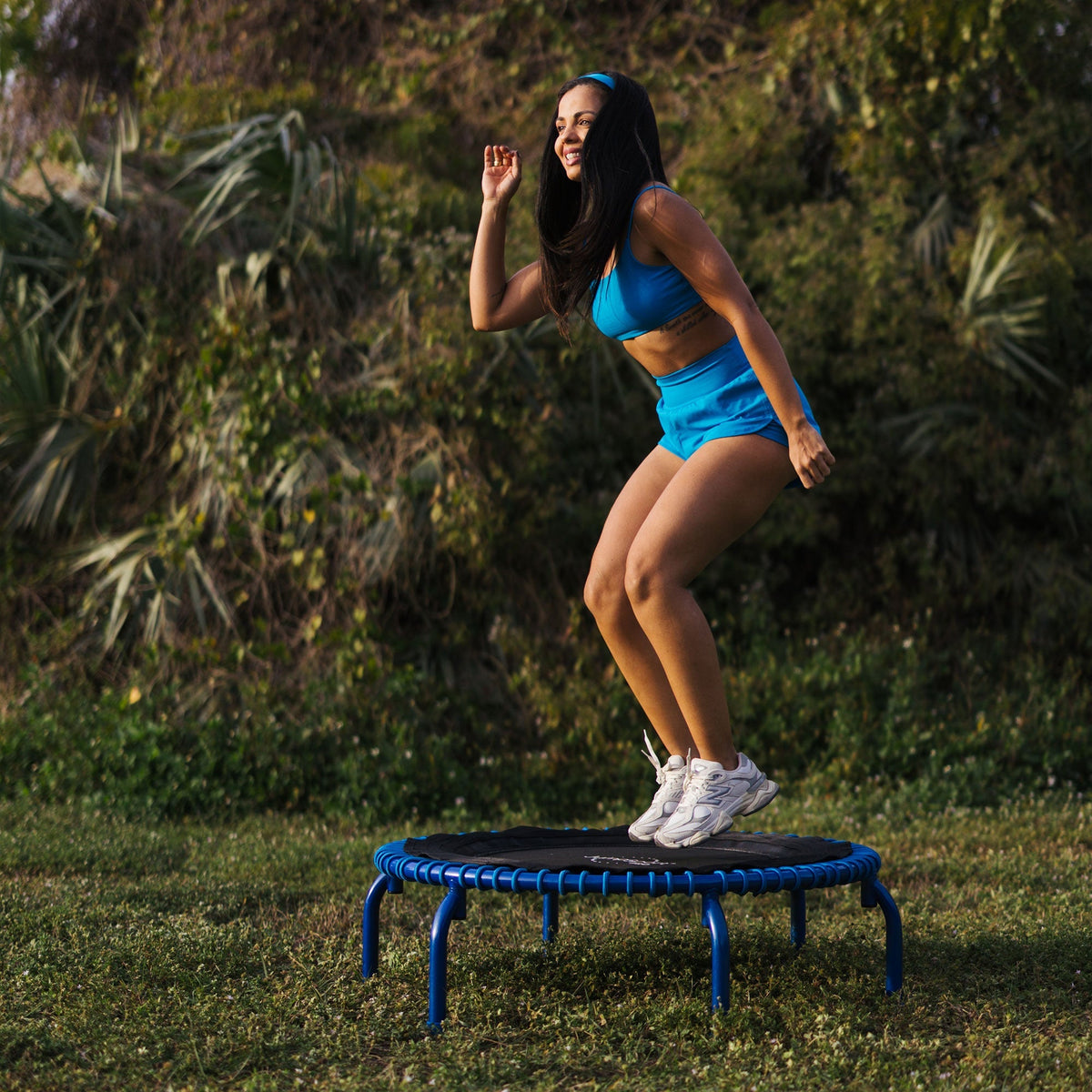 Disc-O-Bed JumpSport 350 PRO Fitness Trampoline, Cardio Workout Equipment, 39 Inch, Blue - 415464
