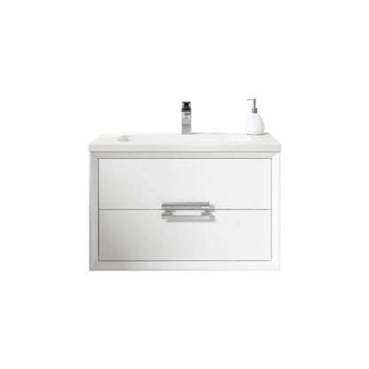 Lucena Bath 32" DÃ©cor Tirador Floating Vanity in White, Black, Gray or White and Silver. - Backyard Provider