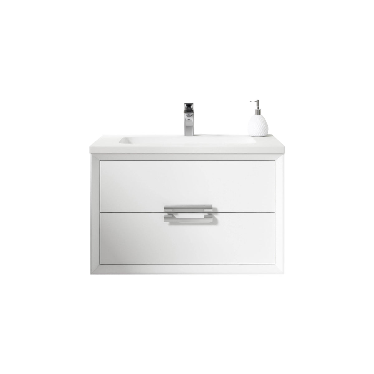 Lucena Bath 40" DÃ©cor Tirador Floating Vanity in White, Black, Gray or White and Silver. - Backyard Provider