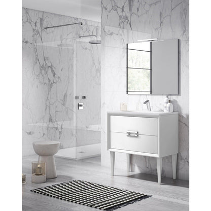 Lucena Bath 24" DÃ©cor Tirador Freestanding Vanity in White, Black, Gray or White and Silver.