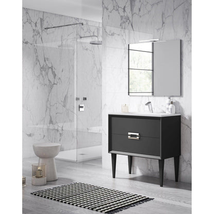 Lucena Bath 24" DÃ©cor Tirador Freestanding Vanity in White, Black, Gray or White and Silver. - Backyard Provider