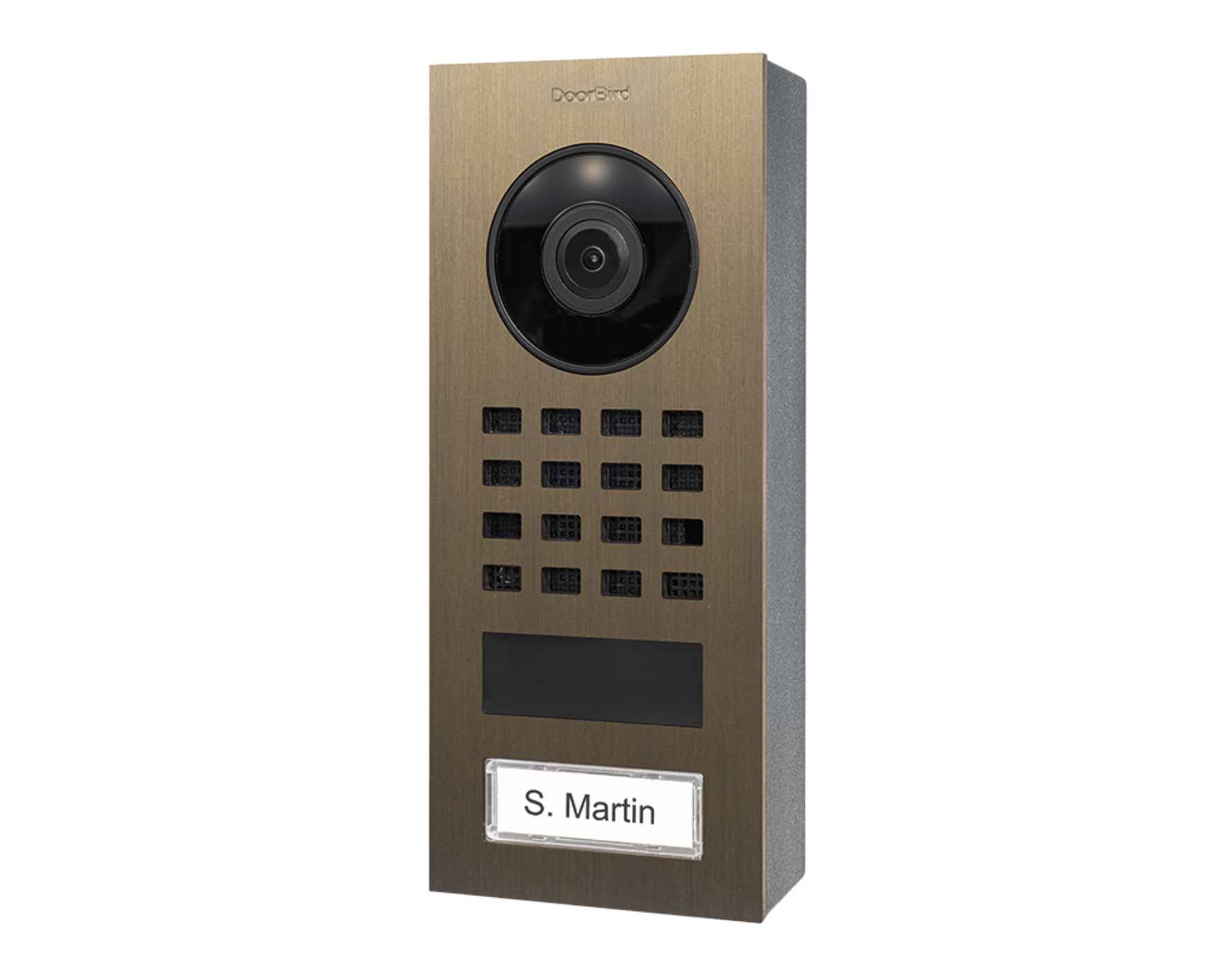 DoorBird D1101V Surface-Mount IP Video Intercom, 1 Call Button in Real Burnished Brass - 423873346