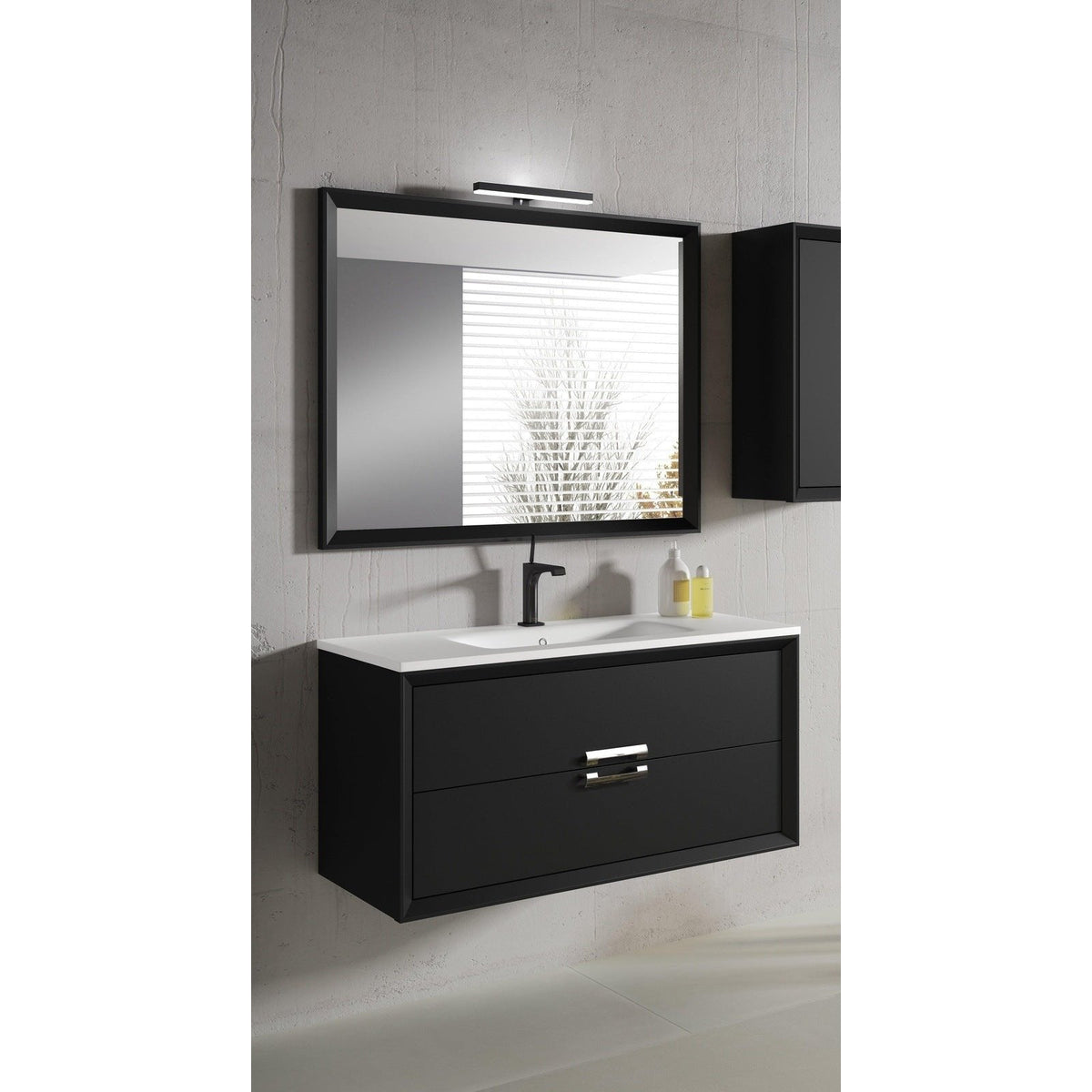 Lucena Bath 40" DÃ©cor Tirador Floating Vanity in White, Black, Gray or White and Silver. - Backyard Provider