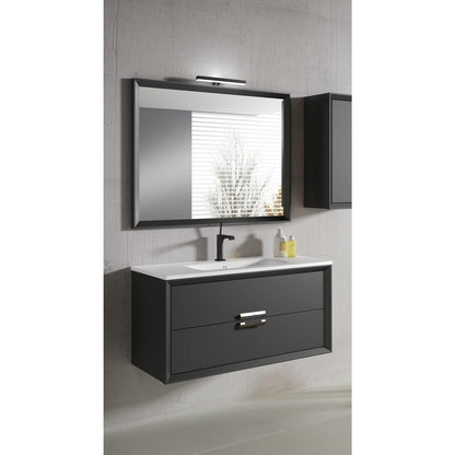 Lucena Bath 32" DÃ©cor Tirador Floating Vanity in White, Black, Gray or White and Silver. - Backyard Provider