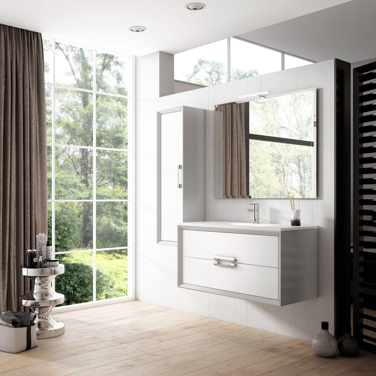 Lucena Bath 24" DÃ©cor Tirador Vanity in White, Black, Gray or White and Silver. - Backyard Provider