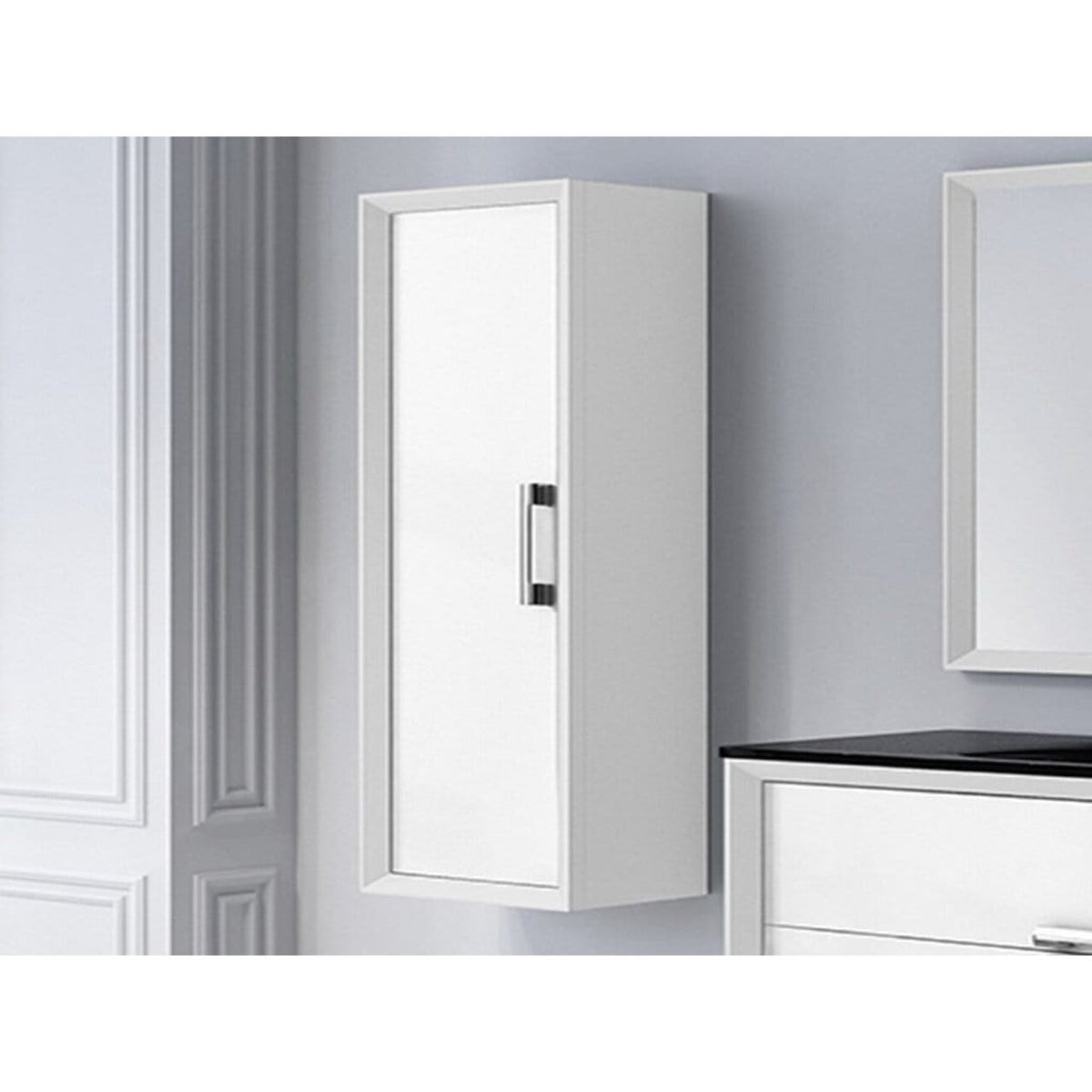 Lucena Bath DÃ©cor Tirador Tall Unit in White, Black, Gray or White and Silver. - Backyard Provider